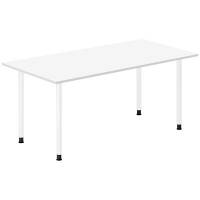 Office skrivebord 160x80cm hvid laminat med hvidt stel