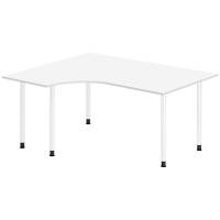 Office skrivebord venstrevendt 160x120cm hvid med hvidt stel