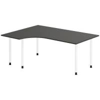 Office skrivebord venstrevendt 180x120cm antracit med hvidt stel