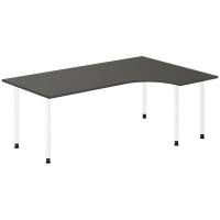 Office skrivebord h&oslash;jrevendt 200x120cm antracit med hvidt stel