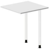 Office skrivebord tilbygning 60x60cm i lys gr&aring; med hvidt stel