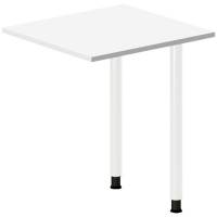 Office skrivebord tilbygning 60x60cm i hvid med hvidt stel