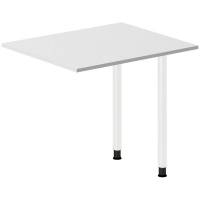 Office skrivebord tilbygning 80x60cm i lys gr&aring; med hvidt stel