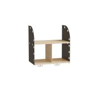 Adde garderobehylde 500mm med 2 rum i birk og m&oslash;rkgr&aring; metal