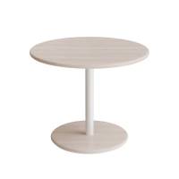 Caf&eacute;bord &Oslash;70cm 57cm h&oslash;j hvidpigmenteret ask hvidt glans stel