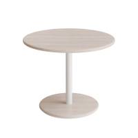 Caf&eacute;bord &Oslash;70cm, h&oslash;jde 57cm hvidpigmenteret ask p&aring; hvidt stel