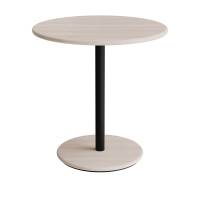 Caf&eacute;bord &Oslash;70cm, h&oslash;jde 72cm hvidpigmenteret ask p&aring; sort stel
