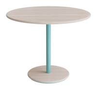 Donut cafebord &Oslash;90cm h&oslash;jde 72cm hvidpigmenteret ask, turkis stel