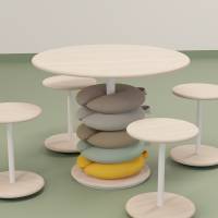 Cafébord Ø90cm 72cm høj hvidpigmenteret ask hvidt glans stel