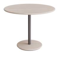 Donut cafebord Ø90cm højde 72cm hvidpigmenteret ask, gråt stel