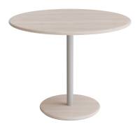 Donut cafebord Ø90cm højde 72cm hvidpigmenteret ask, alugråt stel
