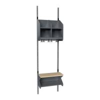 BST garderobe startsektion model D med 2 pladser 500mm mørk grå