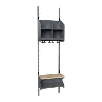 BST garderobe startsektion model D med 2 pladser 500mm m&oslash;rk gr&aring;