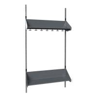 BST garderobe startsektion model F med 4 pladser 1000mm m&oslash;rk gr&aring;