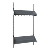 BST garderobe startsektion model F med 4 pladser 1000mm m&oslash;rk gr&aring;