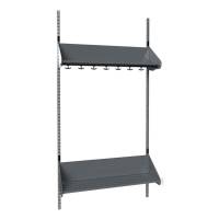 BST garderobe startsektion model F med 4 pladser 1000mm m&oslash;rk gr&aring;