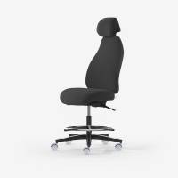 Malmstolen med ESD, h&oslash;j cylinder, fodring, nakkest&oslash;tte, antracit