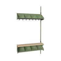 BST garderobe p&aring;bygningssektion model G med 4 pladser 1000mm gr&oslash;n