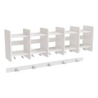 Eira Light overhylde i birk hvidpigmenteret finér med 5 rum, rumbredde 25cm