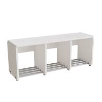 Eira Light skohylde i birk hvidpigmenteret finér med 3 rum, rumbredde 22cm