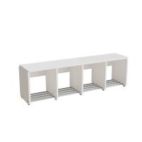 Eira Light skohylde i birk hvidpigmenteret fin&eacute;r med 4 rum, rumbredde 25cm