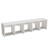 Eira Light skohylde i birk hvidpigmenteret fin&eacute;r med 5 rum, rumbredde 28cm