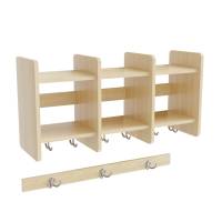 Eira Light overhylde i birk natur krydsfinér med 3 rum, rumbredde 28cm