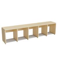 Eira Light skohylde i birk natur krydsfin&eacute;r med 5 rum, rumbredde 28cm