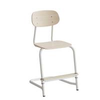 Atlas elevstol fritsving med fodplade hvid egelaminat og hvidt stel