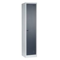 Garderobeskab med 1 rum 400x450x1850mm cylinderl&aring;s og antracit d&oslash;r