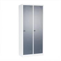 Garderobeskab med 2 rum 800x450x1850mm cylinderlås og antracit dør