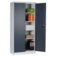 Opbevaringsskab i st&aring;l med spanjolettl&aring;s 1800x800x435mm gr&aring;