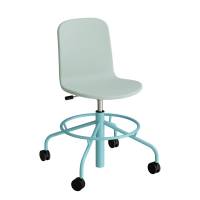 ADD elevstol på hjul med helbetrukket turkis tekstil og turkis stel