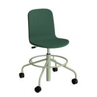ADD elevstol på hjul med helbetrukket grønt tekstil og grønt stel