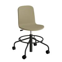 ADD elevstol på hjul med helbetrukket mørkegrønt tekstil og sort stel