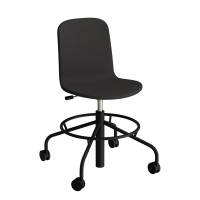 ADD elevstol på hjul med helbetrukket sort tekstil og sort stel