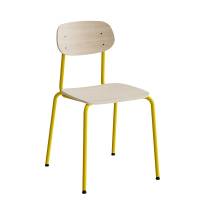 Atlas elevstol hvidpigmenteret egelaminat med gult stel