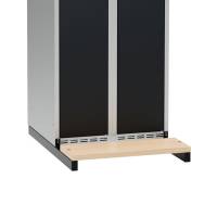 V&aelig;gh&aelig;ngt b&aelig;nkstel til garderobeskabe 60x55cm, sort med birk s&aelig;de