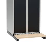 V&aelig;gh&aelig;ngt b&aelig;nkstel til garderobeskabe 70x55cm, sort med birk s&aelig;de