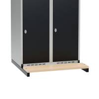 V&aelig;gh&aelig;ngt b&aelig;nkstel til garderobeskabe 80x55cm, sort med birk s&aelig;de