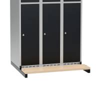 V&aelig;gh&aelig;ngt b&aelig;nkstel til garderobeskabe 100x55cm, sort med birk s&aelig;de