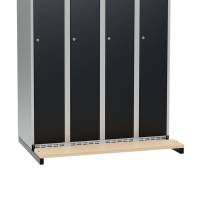 V&aelig;gh&aelig;ngt b&aelig;nkstel til garderobeskabe 120x55cm, sort med birk s&aelig;de