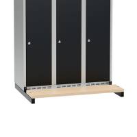 B&aelig;nkstel til garderobeskab med birk s&aelig;de, 90x40cm, sort