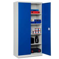 St&aring;lskab ASHV med 4 hylder 1980x980x670mm bl&aring; d&oslash;re