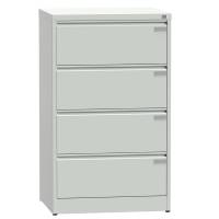 Arkivkabinet ASM A4 med 4 skuffer 1225x950x435mm lys gr&aring;