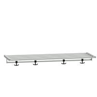 Hattehylde til garderobe i st&aring;l 1000x400mm, lys gr&aring; 