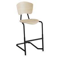 Femman elevstol i birk laminat med sort stel og fodst&oslash;tte