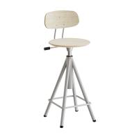 Atlas taburet 420-600mm med gasregulering egelaminat, alugråt stel