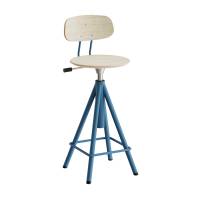 Atlas taburet 420-600mm med gasregulering egelaminat, blåt stel