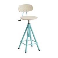 Atlas taburet 420-600mm med gasregulering egelaminat, turkis stel